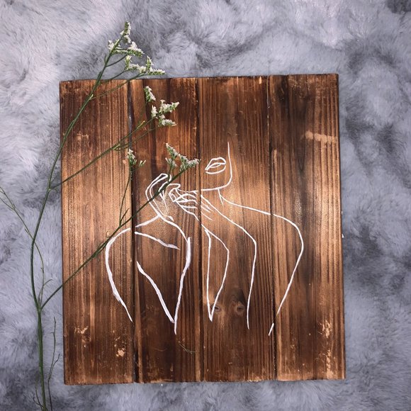 Wooden Line Painting Handmade - Picture 3 of 4